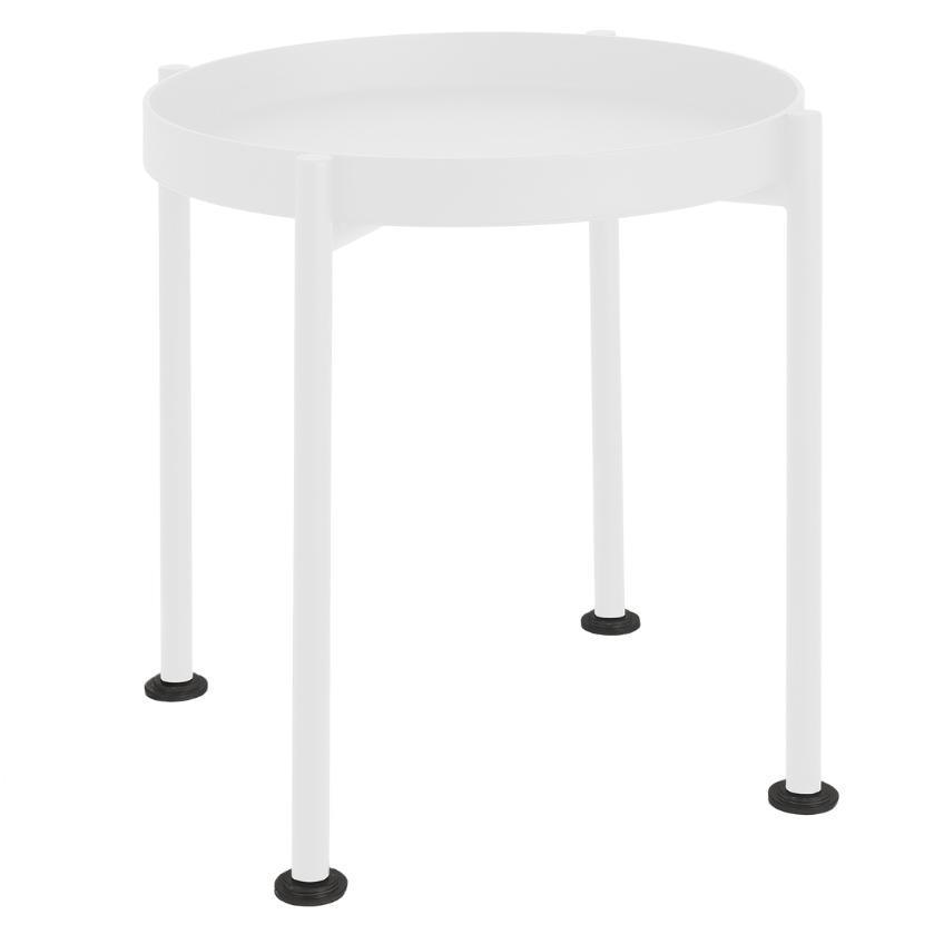 Nordic Design Bílý kovový odkládací stolek Nollan 40 cm II.