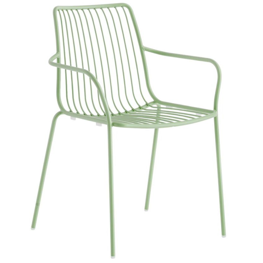 Pedrali Zelená kovová zahradní židle Nolita 3656 s područkami