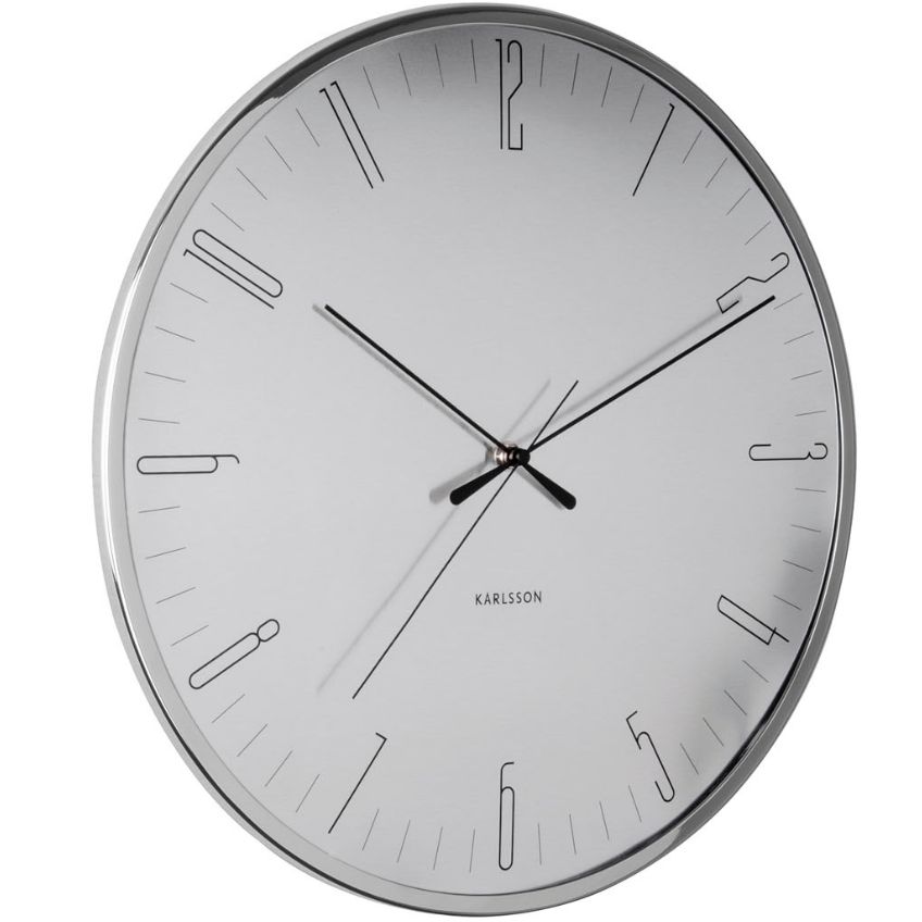 Time for home Stříbrné kulaté nástěnné hodiny Odonata 40 cm