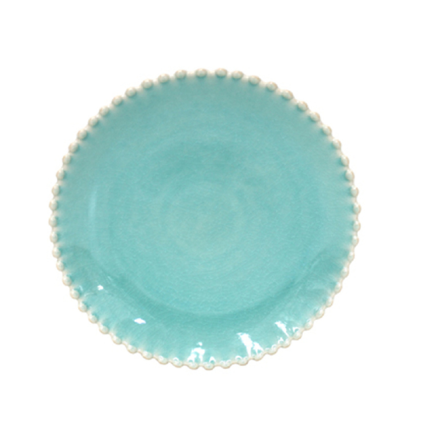 Tyrkysový kameninový dezertní talíř COSTA NOVA PEARL 22 cm