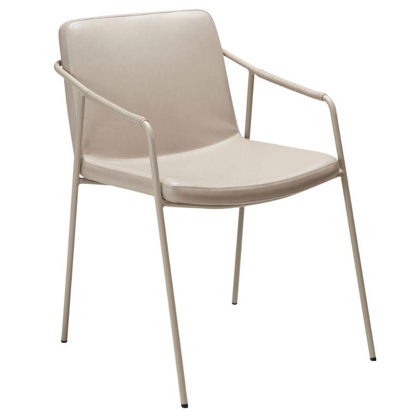 ​​​​​Dan-Form Béžová koženková jídelní židle DanForm Boto s područkami