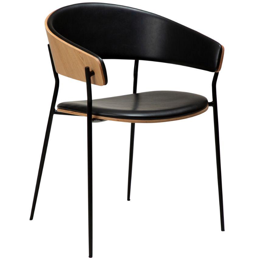 ​​​​​Dan-Form Dubová jídelní židle DAN-FORM Crib s koženkovým sedákem