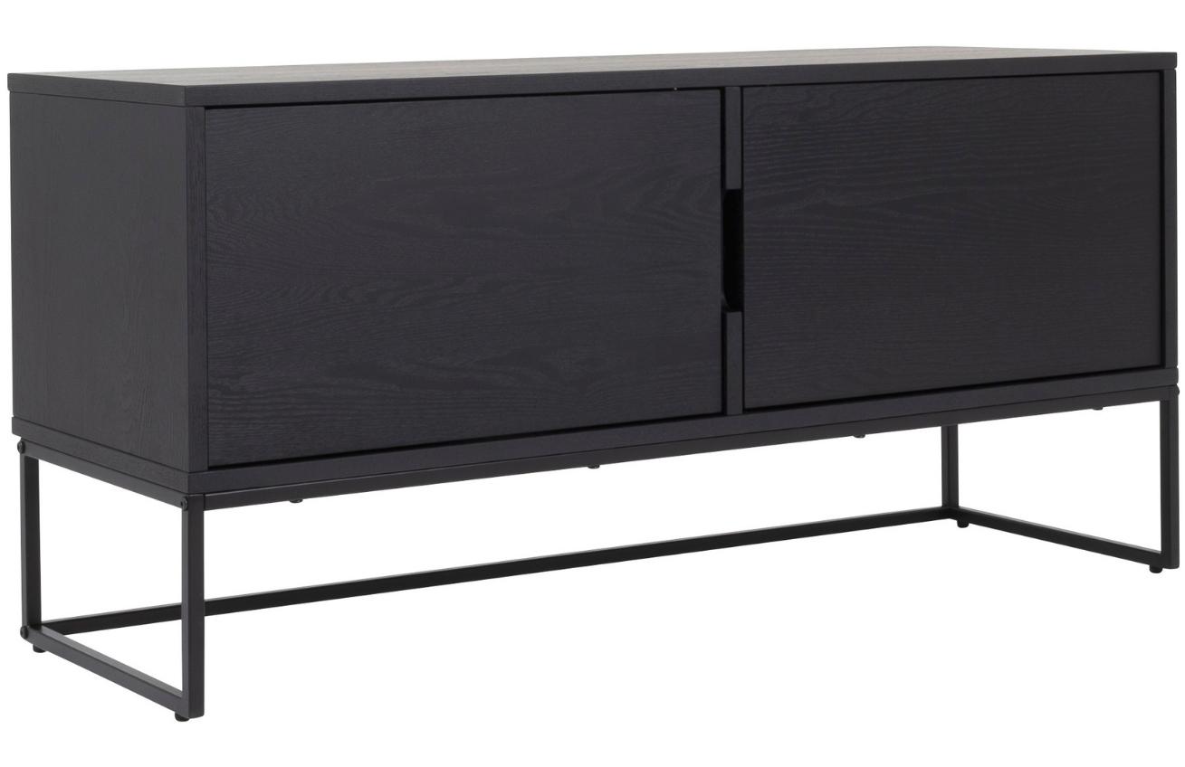 Matně černý dřevěný TV stolek Tenzo Lipp 118 x 40 cm