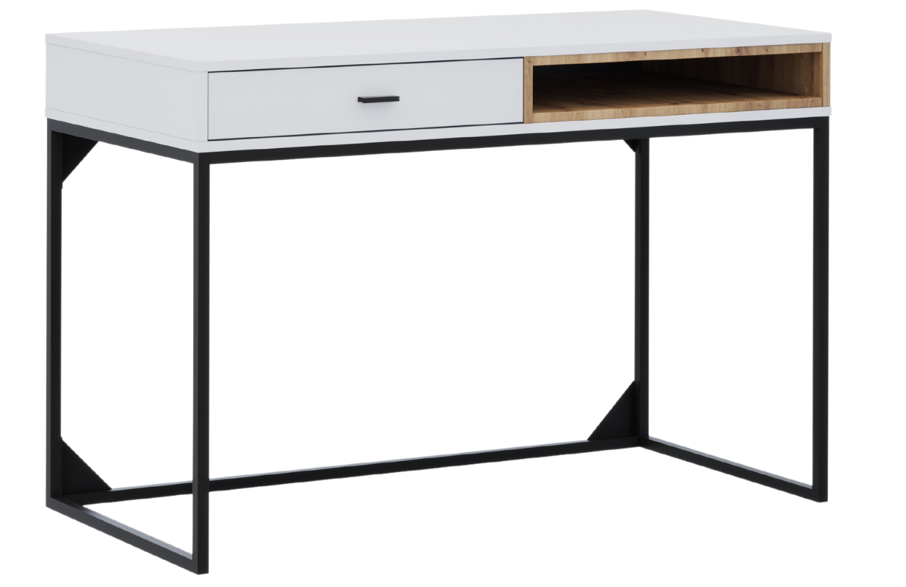 Bílý lakovaný pracovní stůl MICADONI OLIS 120 x 60 cm