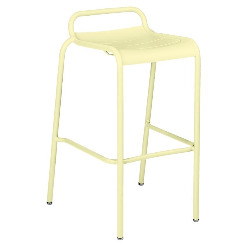 Citronově žlutá kovová barová židle Fermob Luxembourg 87