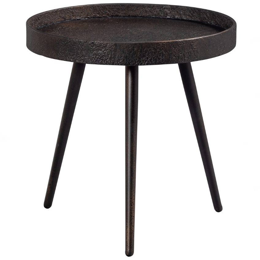 Hoorns Černý kovový odkládací stolek Buster 41 cm