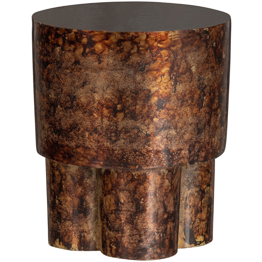 Hoorns Hnědý kovový odkládací stolek Arion 36 cm