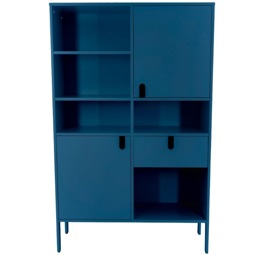 Matně petrolejově modrá lakovaná knihovna Tenzo Uno 176 x 109 cm