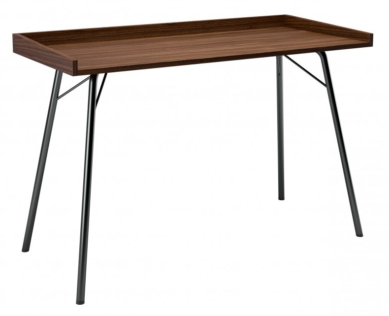Ořechový pracovní stůl Woodman Rayburn s kovovou podnoží 115 x 52 cm