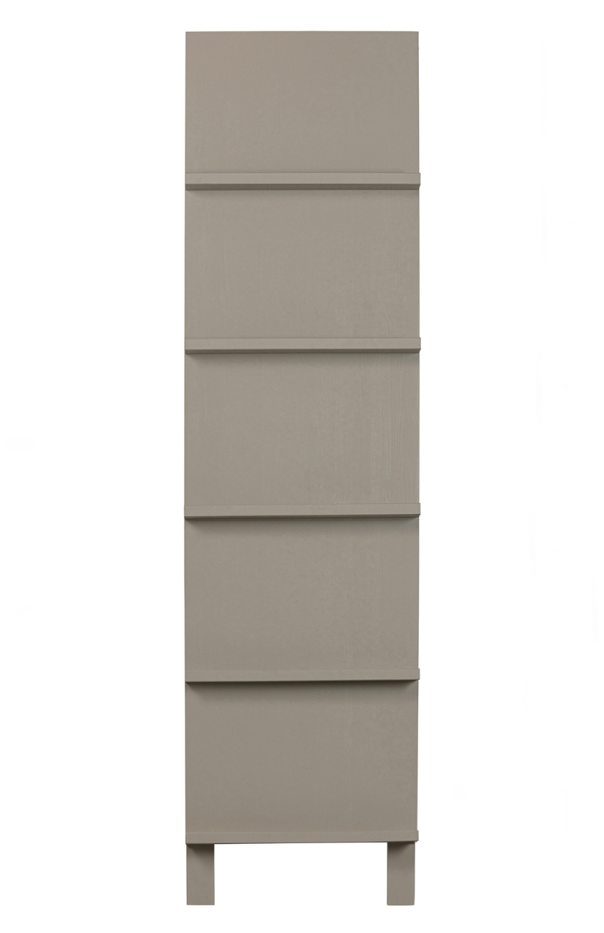 Hoorns Světle šedá borovicová knihovna Dima 215 x 56 cm
