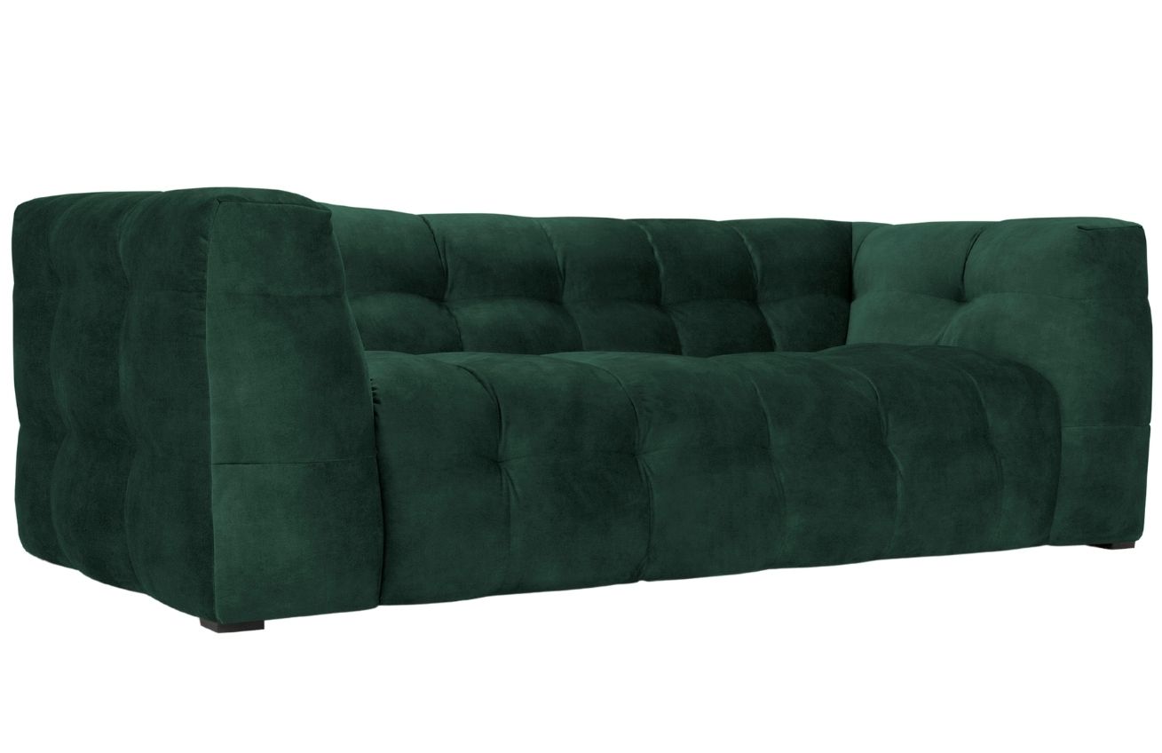 Lahvově zelená sametová třímístná pohovka Windsor & Co Vesta 236 cm