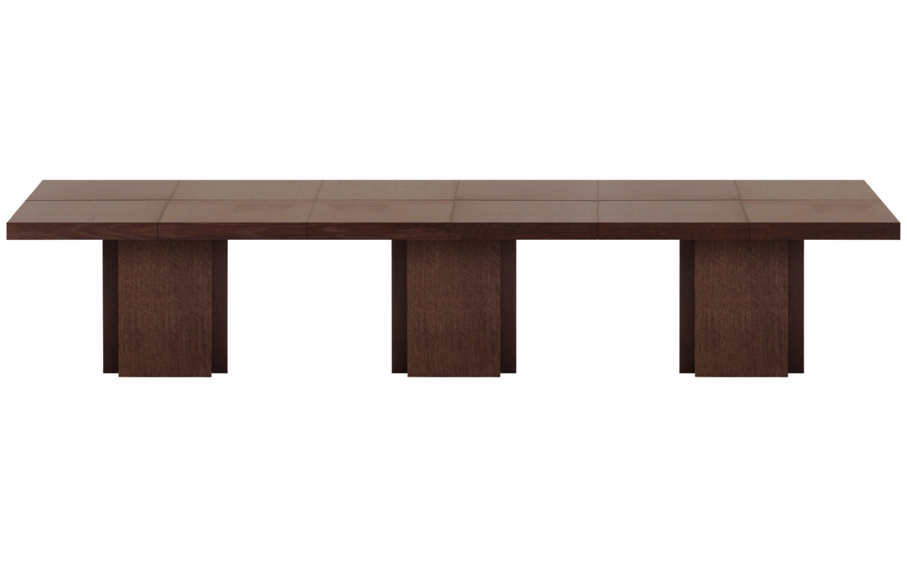 Hnědý dřevěný jídelní stůl TEMAHOME Dusk 392 x 130 cm