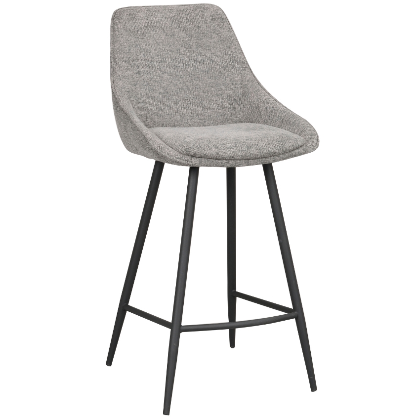 Světle šedá látková barová židle ROWICO SIERRA 67 cm