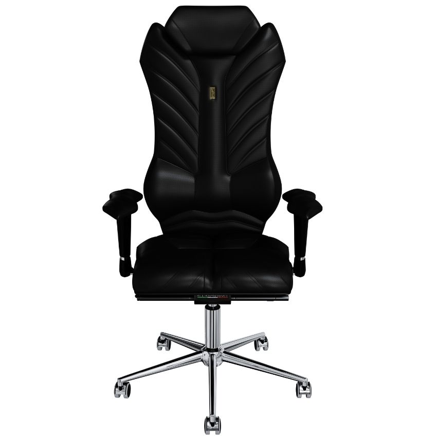 Kulik System Černá koženková kancelářská židle Monarch