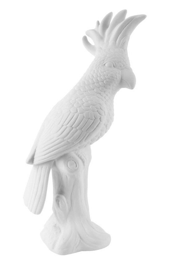 Time for home Bílá keramická dekorativní soška Bird K