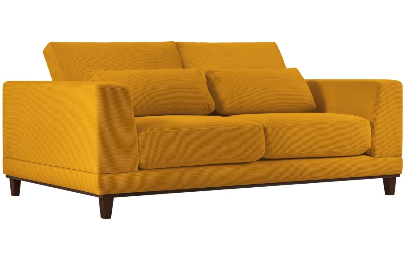 Žlutá manšestrová třímístná pohovka Windsor & Co Leon 219 cm