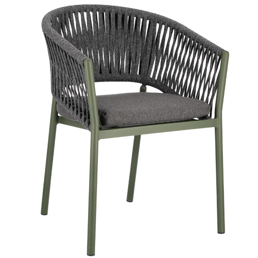 Šedo-zelená látková zahradní židle Bizzotto Florencia