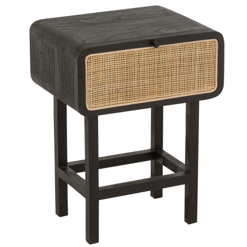 Černý dřevěný odkládací stolek J-line Meldo 45 x 37 cm