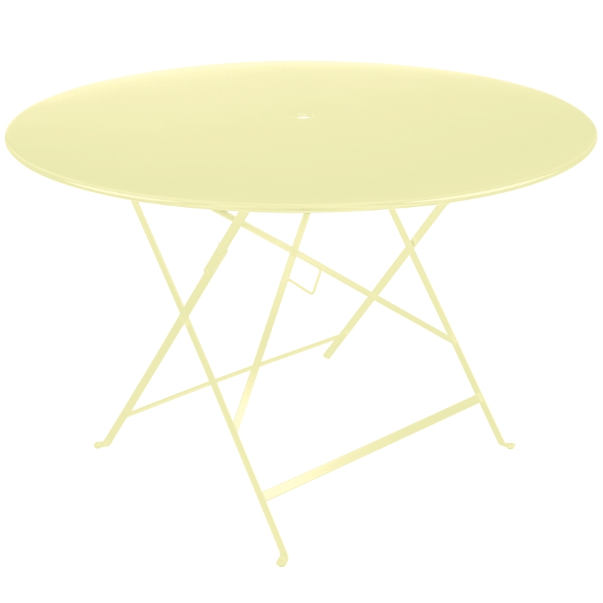 Citronově žlutý kovový skládací stůl Fermob Bistro Ø 117 cm