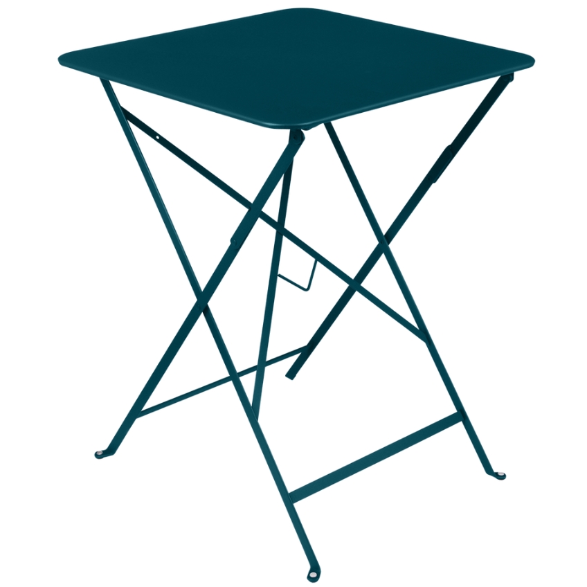 Modrý kovový skládací stůl Fermob Bistro 57 x 57 cm