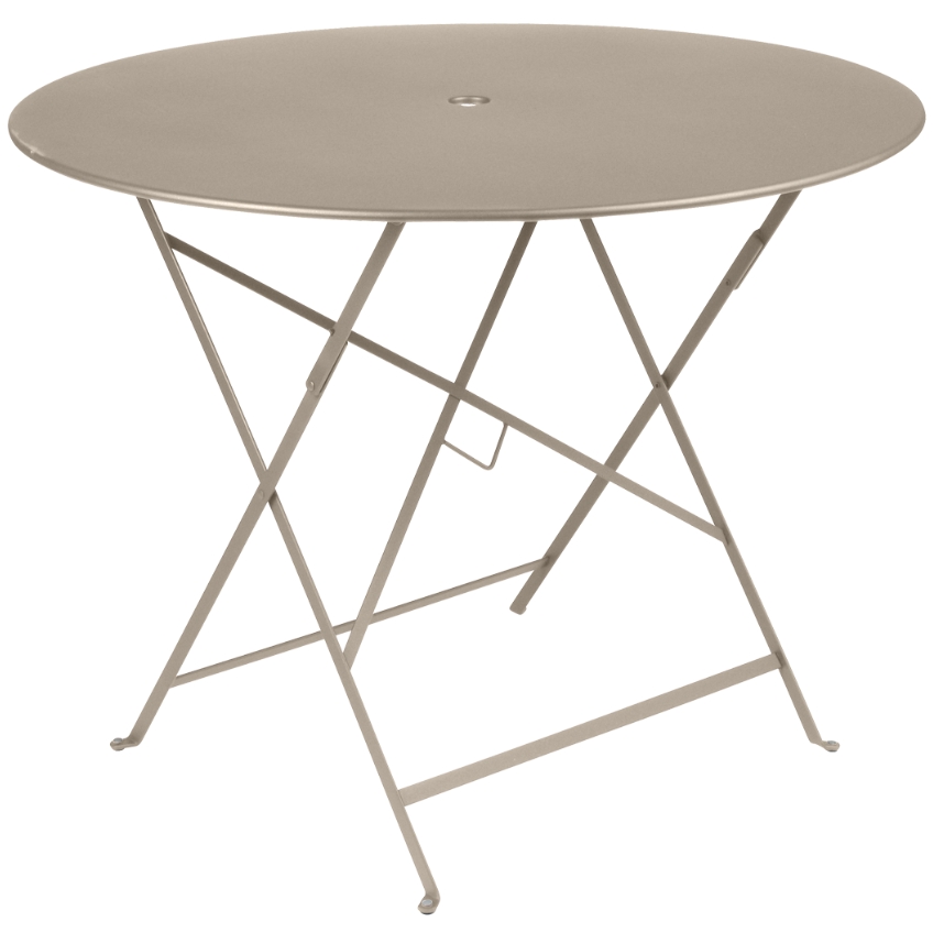 Muškátově šedý kovový skládací stůl Fermob Bistro Ø 96 cm