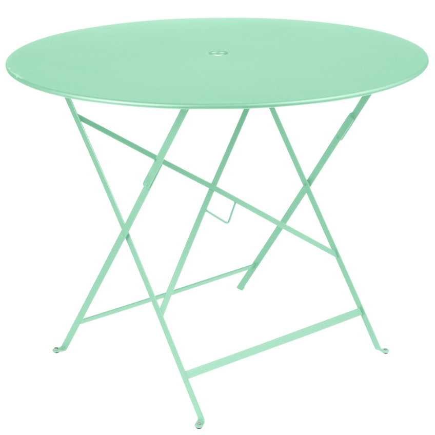 Opálově zelený kovový skládací stůl Fermob Bistro Ø 96 cm