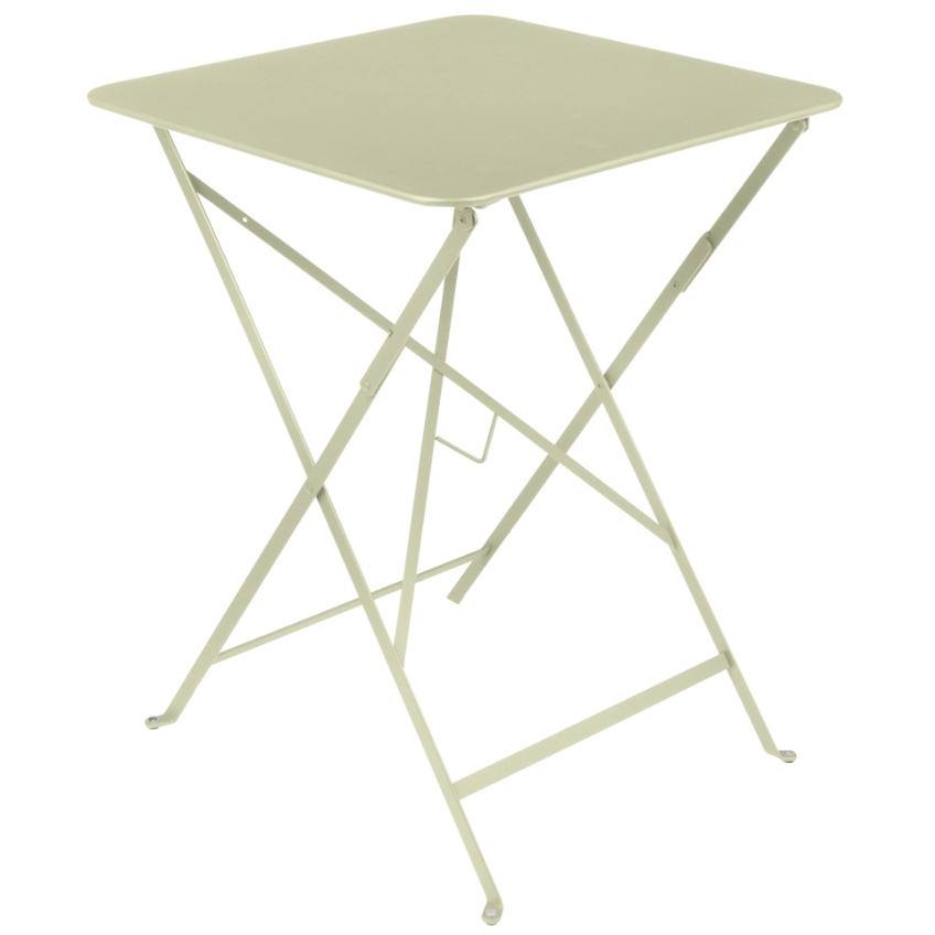 Světle zelený kovový skládací stůl Fermob Bistro 57 x 57 cm