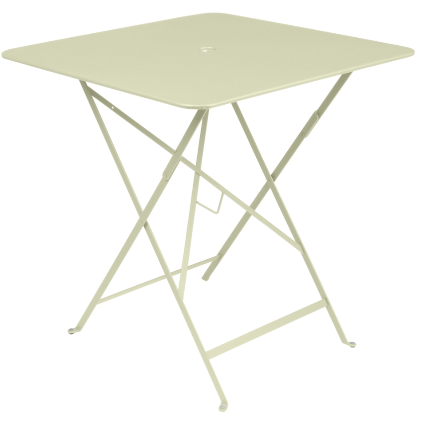 Světle zelený kovový skládací stůl Fermob Bistro 71 x 71 cm
