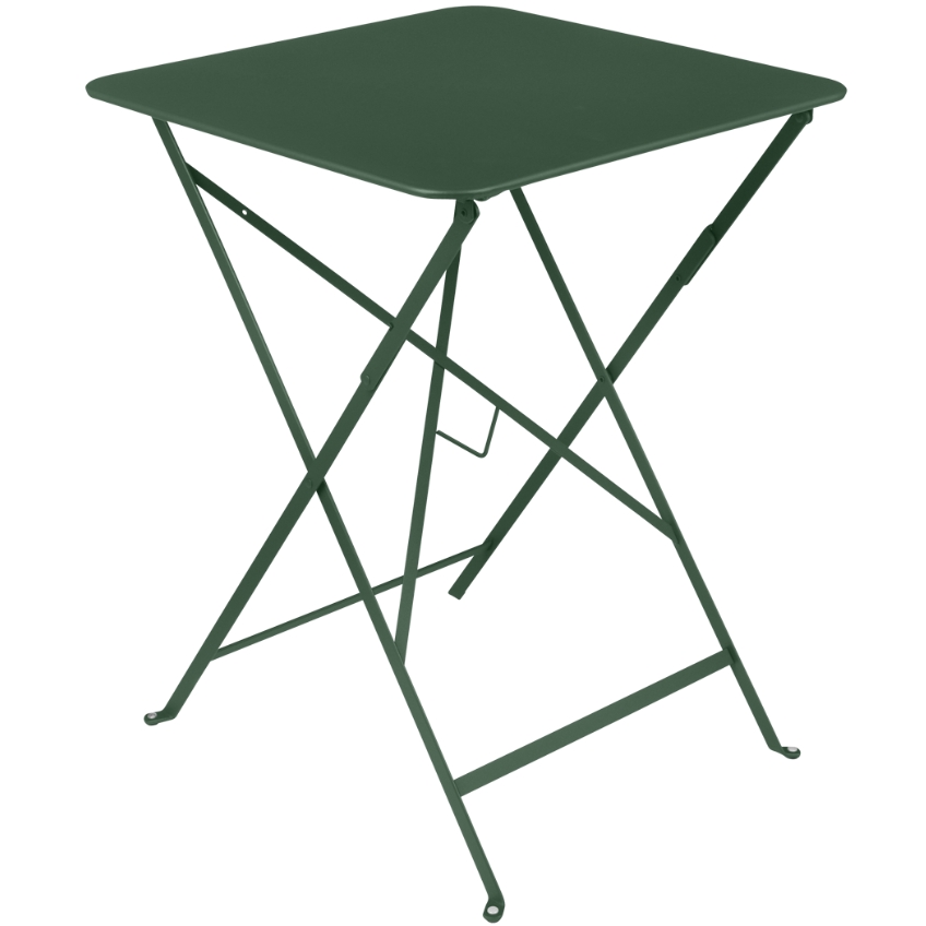 Tmavě zelený kovový skládací stůl Fermob Bistro 57 x 57 cm