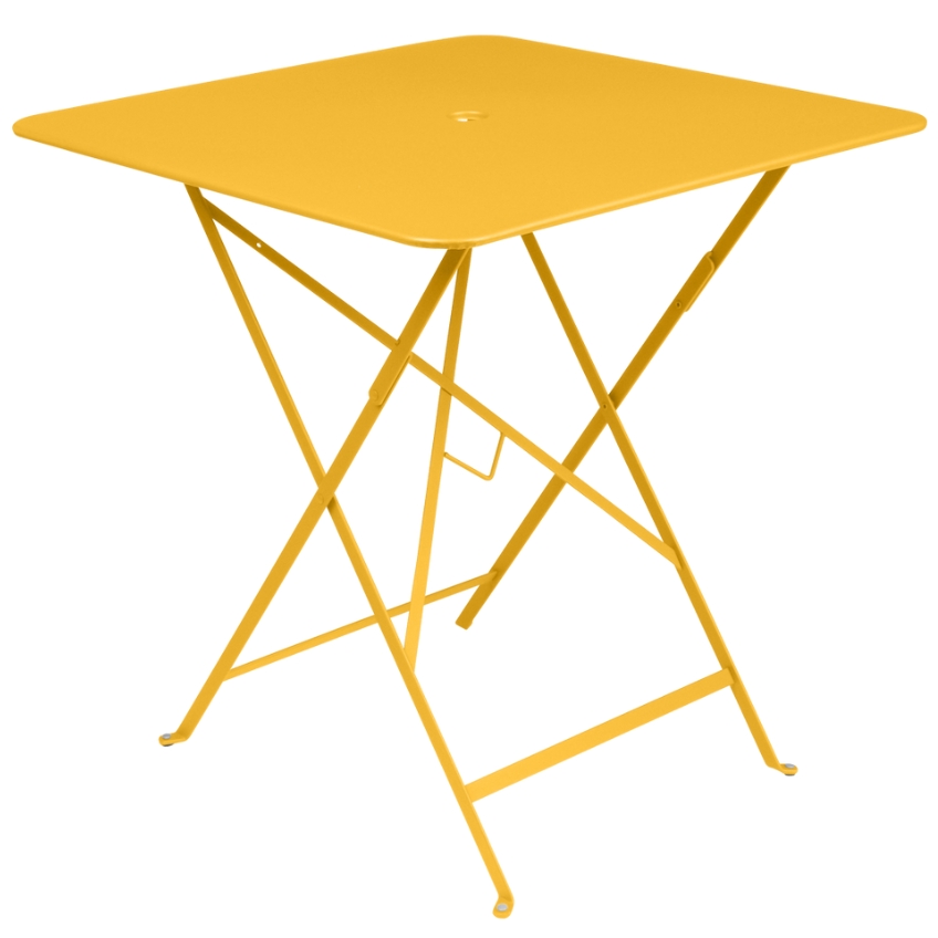 Žlutý kovový skládací stůl Fermob Bistro 71 x 71 cm