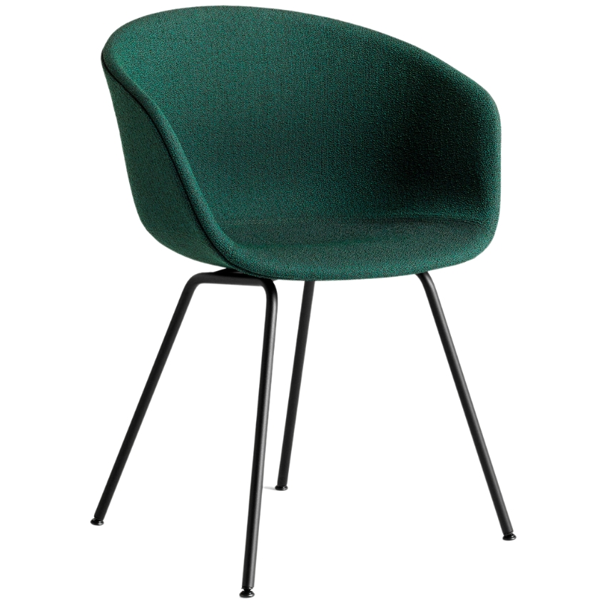 HAY Zelená čalouněná židle AAC 27 s kovovou podnoží