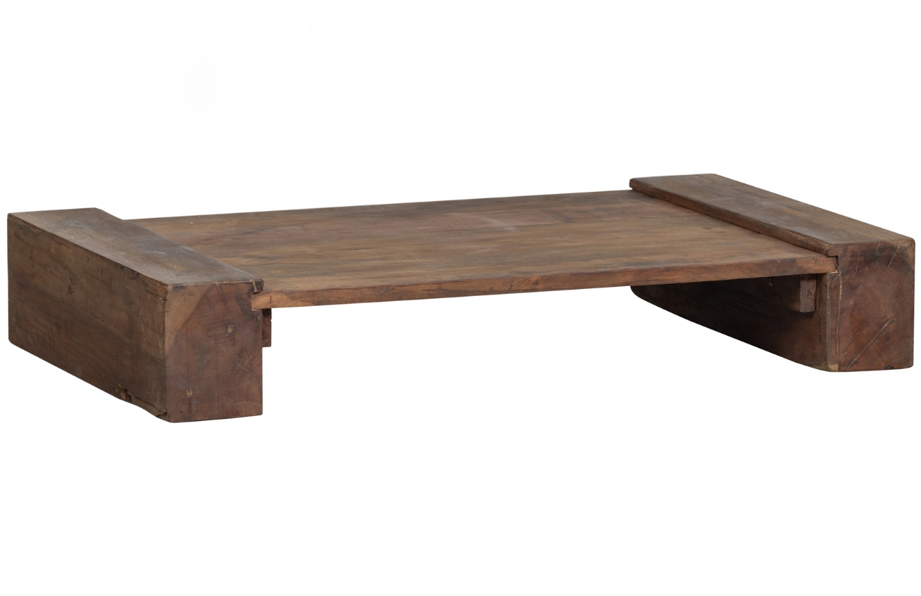 Hoorns Hnědý dřevěný konferenční stolek Cunos 120 x 70 cm