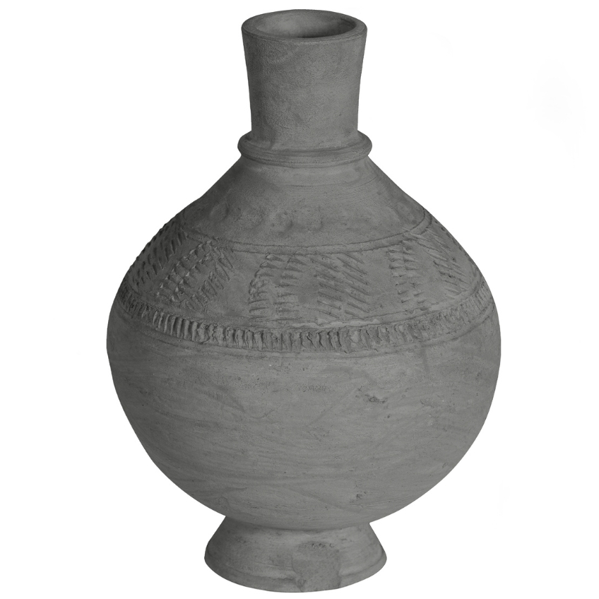Hoorns Šedá keramická váza Clam 25 cm