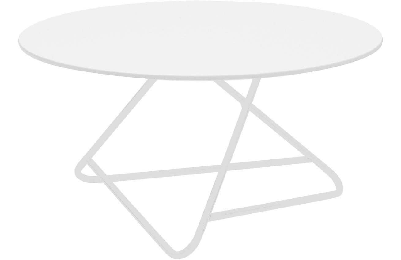 Bílý lakovaný konferenční stolek Softline Tribeca 75 cm s bílou podnoží
