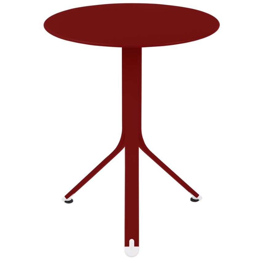 Červený kovový stůl Fermob Rest'O Ø 60 cm
