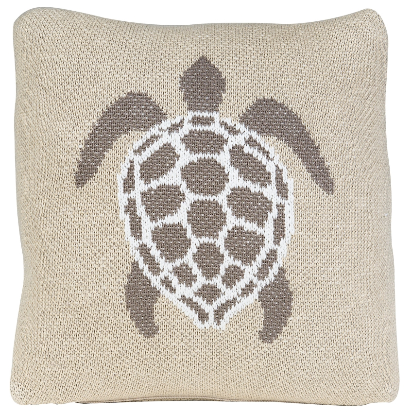 Béžový bavlněný dětský polštář Quax Turtle 30 x 30 cm