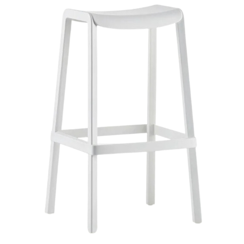 Pedrali Bílá plastová barová stolička Dome 267 65 cm