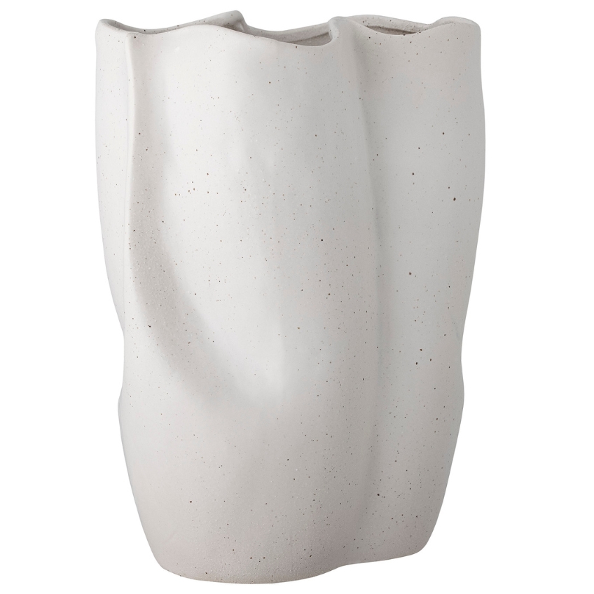Bílá kameninová váza Bloomingville Elira 35 cm