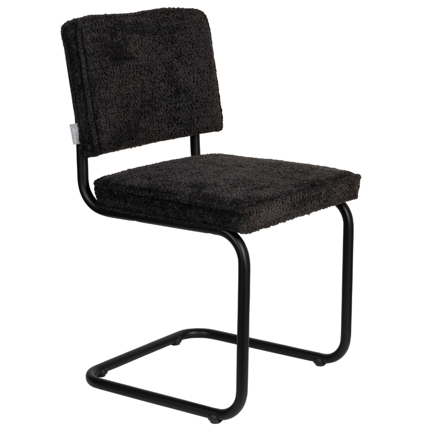 Černá čalouněná jídelní židle ZUIVER RIDGE SOFT
