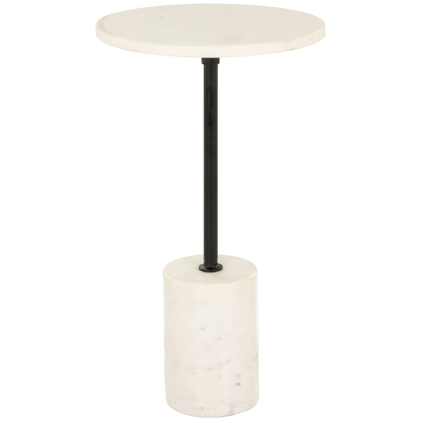 Bílý mramorový odkládací stolek Richmond Misty 30 cm