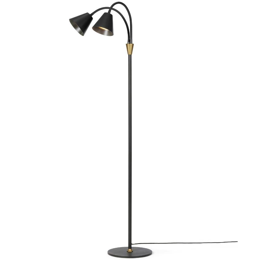 Černá kovová stojací lampa Halo Design Hygge 135 cm