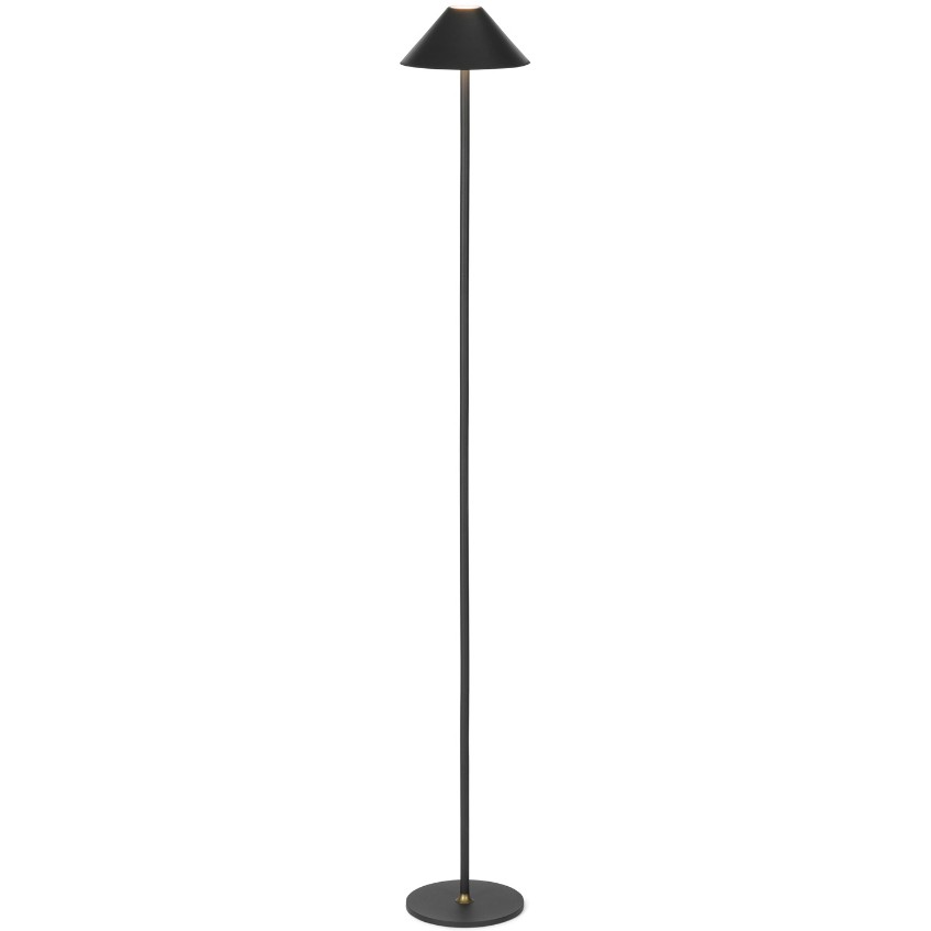 Černá plastová nabíjecí stojací LED lampa Halo Design Hygge 134 cm