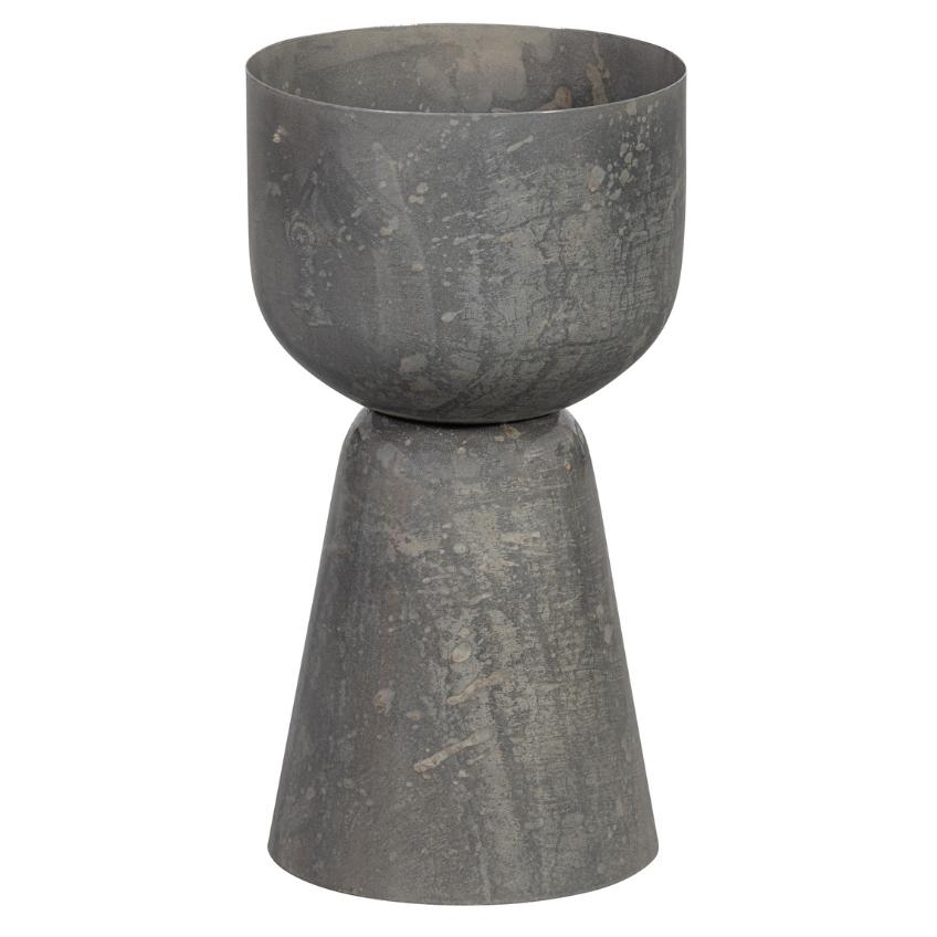 Hoorns Šedá kovová váza Atillo 47 cm