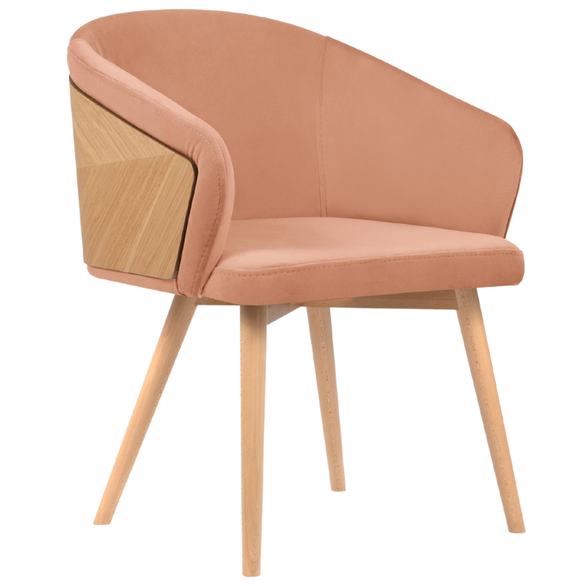 Růžová sametová jídelní židle Windsor & Co Tucan