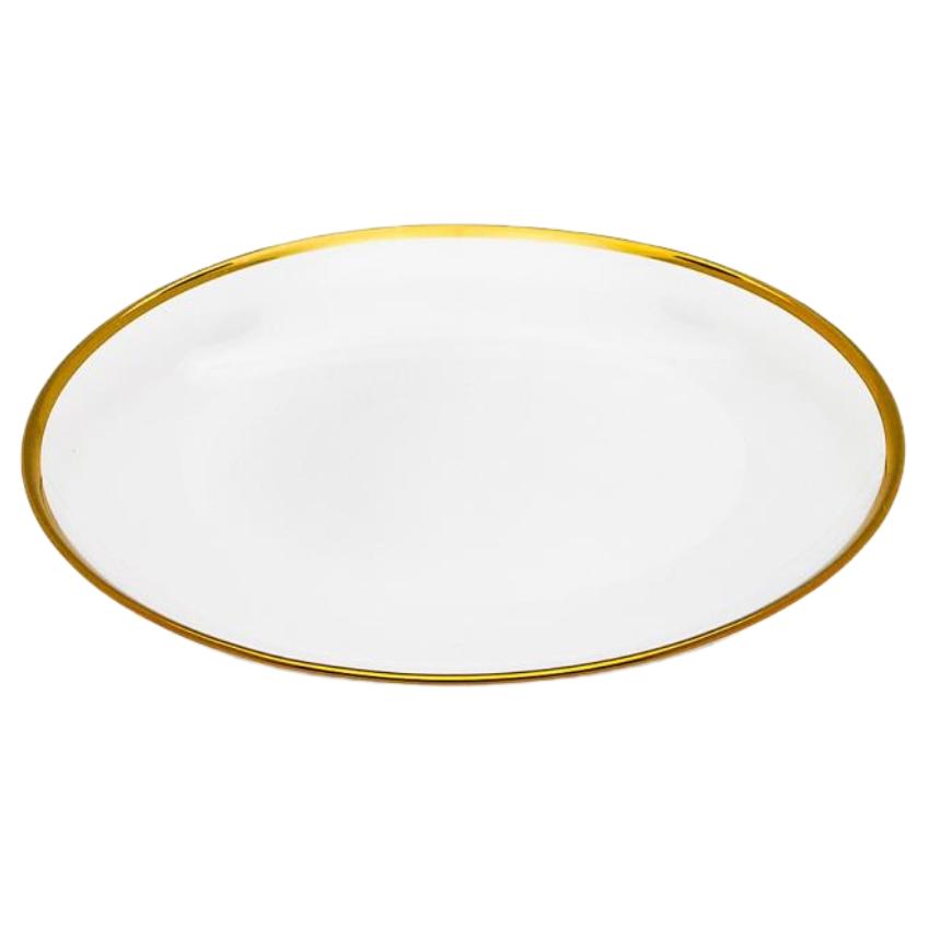 Skleněný dezertní talíř se zlatým okrajem Kave Home Nelie 21 cm