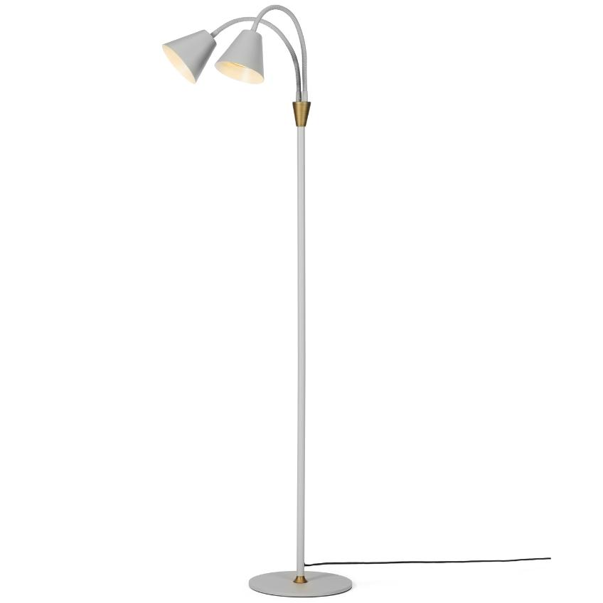 Světle šedá kovová stojací lampa Halo Design Hygge 135 cm