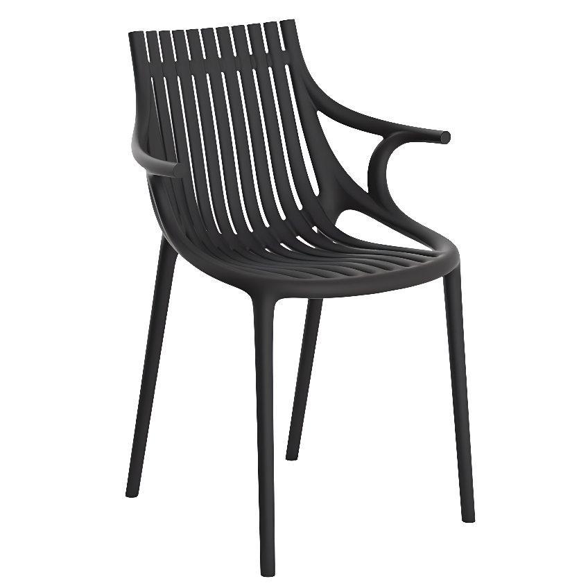 VONDOM Černá plastová zahradní židle IBIZA s područkami