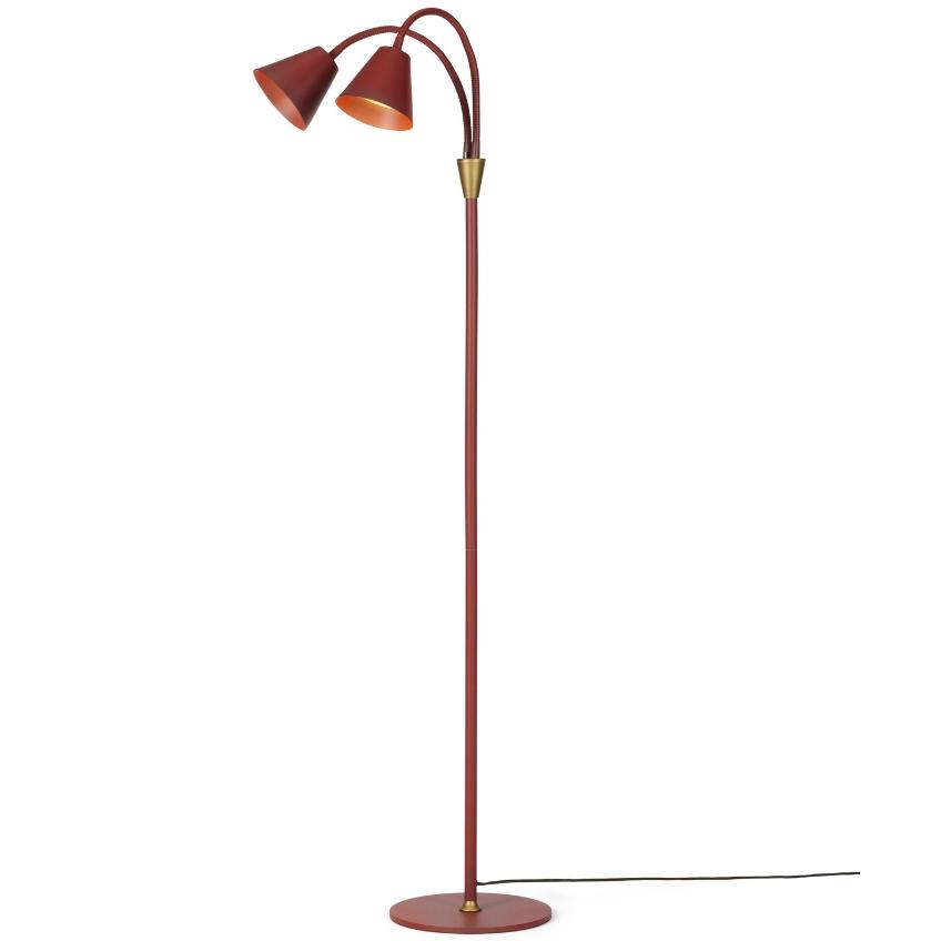 Vínově červená kovová stojací lampa Halo Design Hygge 135 cm