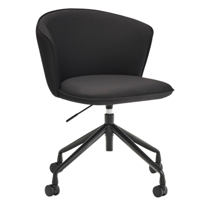 Černá koženková kancelářská židle Teulat Add