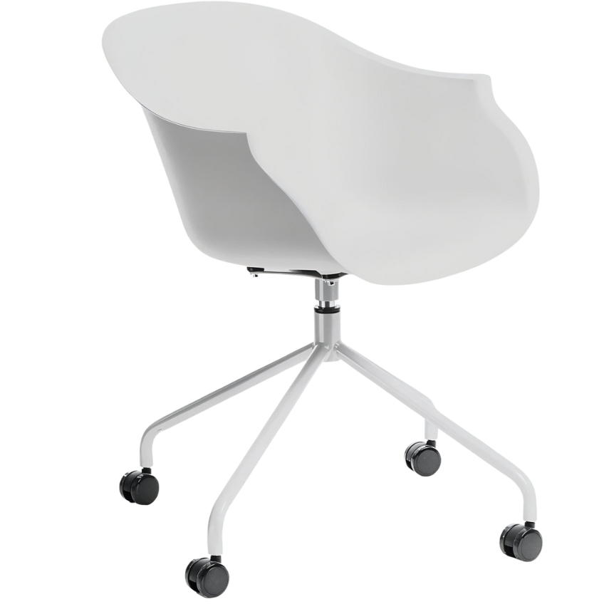 Culty Bílá plastová kancelářská židle Roundy